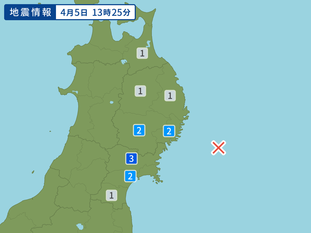 各地域の震度