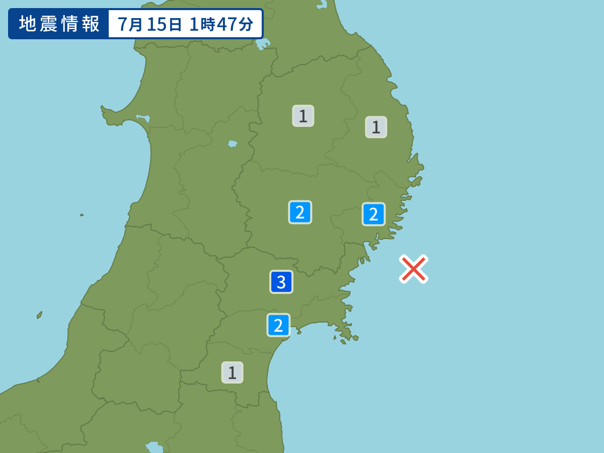 各地域の震度