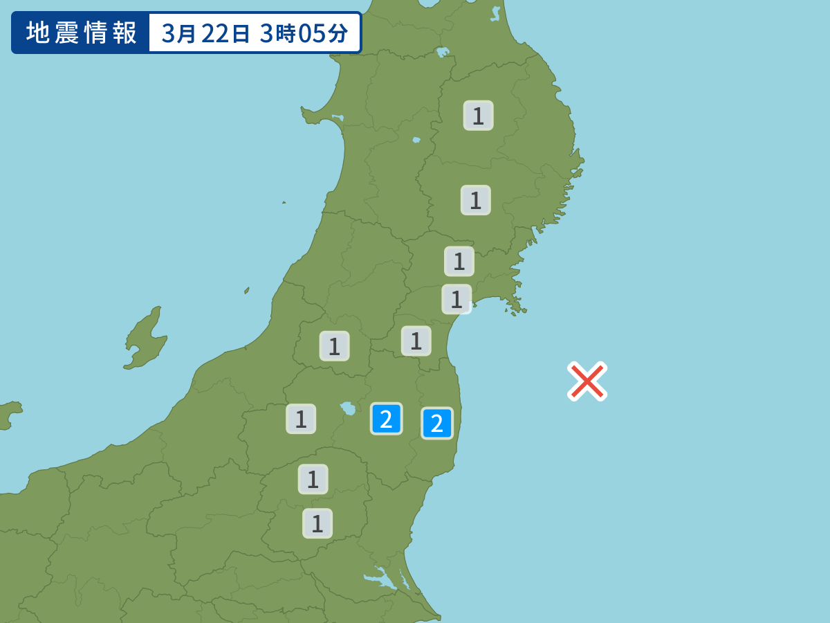 各地域の震度