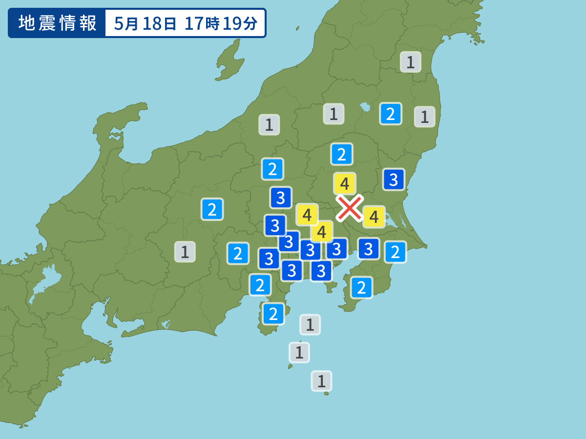 各地域の震度