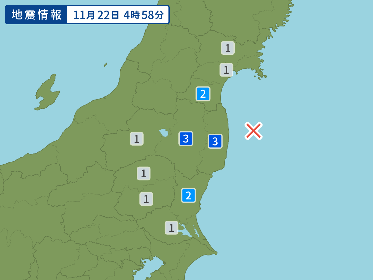 各地域の震度