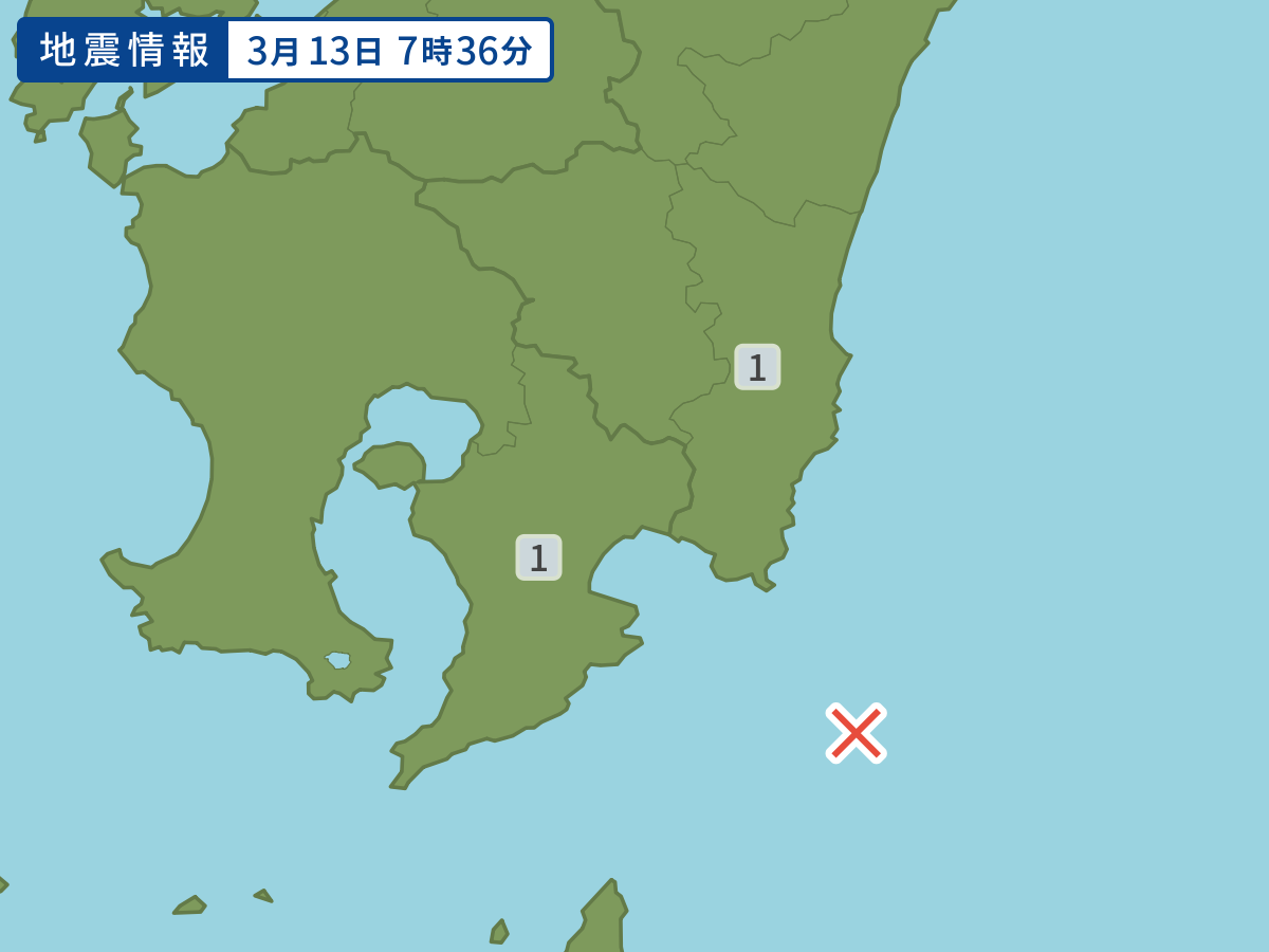 各地域の震度