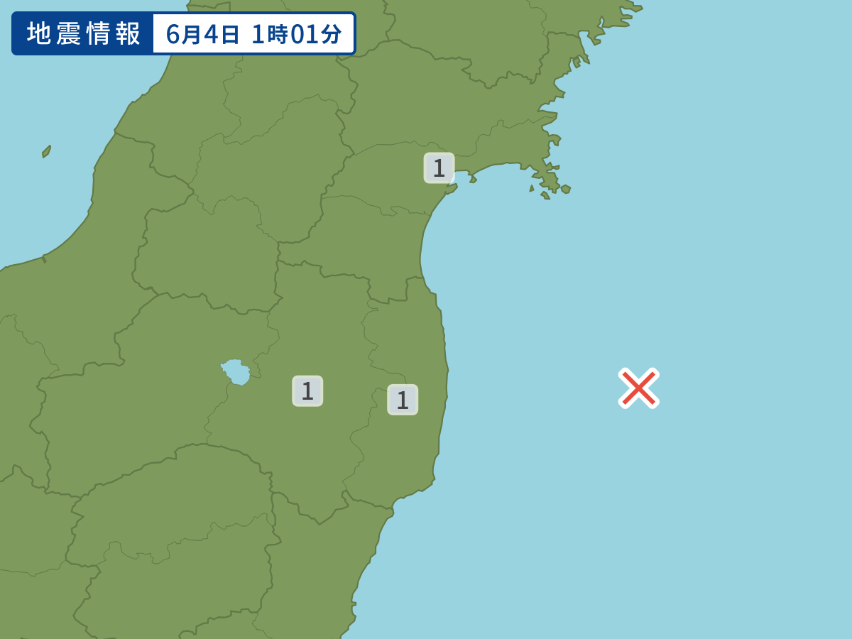 各地域の震度