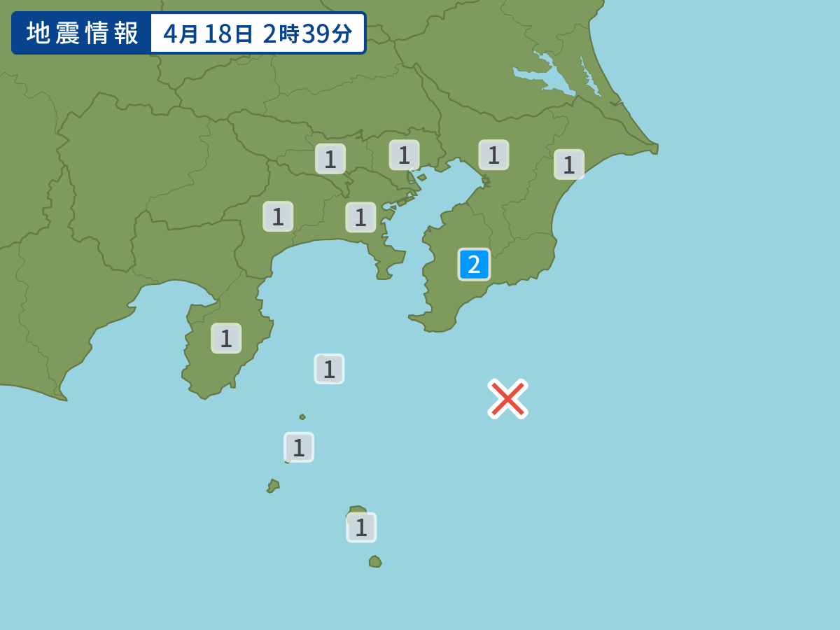 各地域の震度