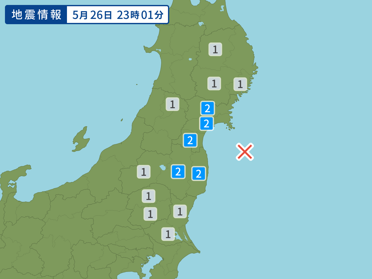 各地域の震度