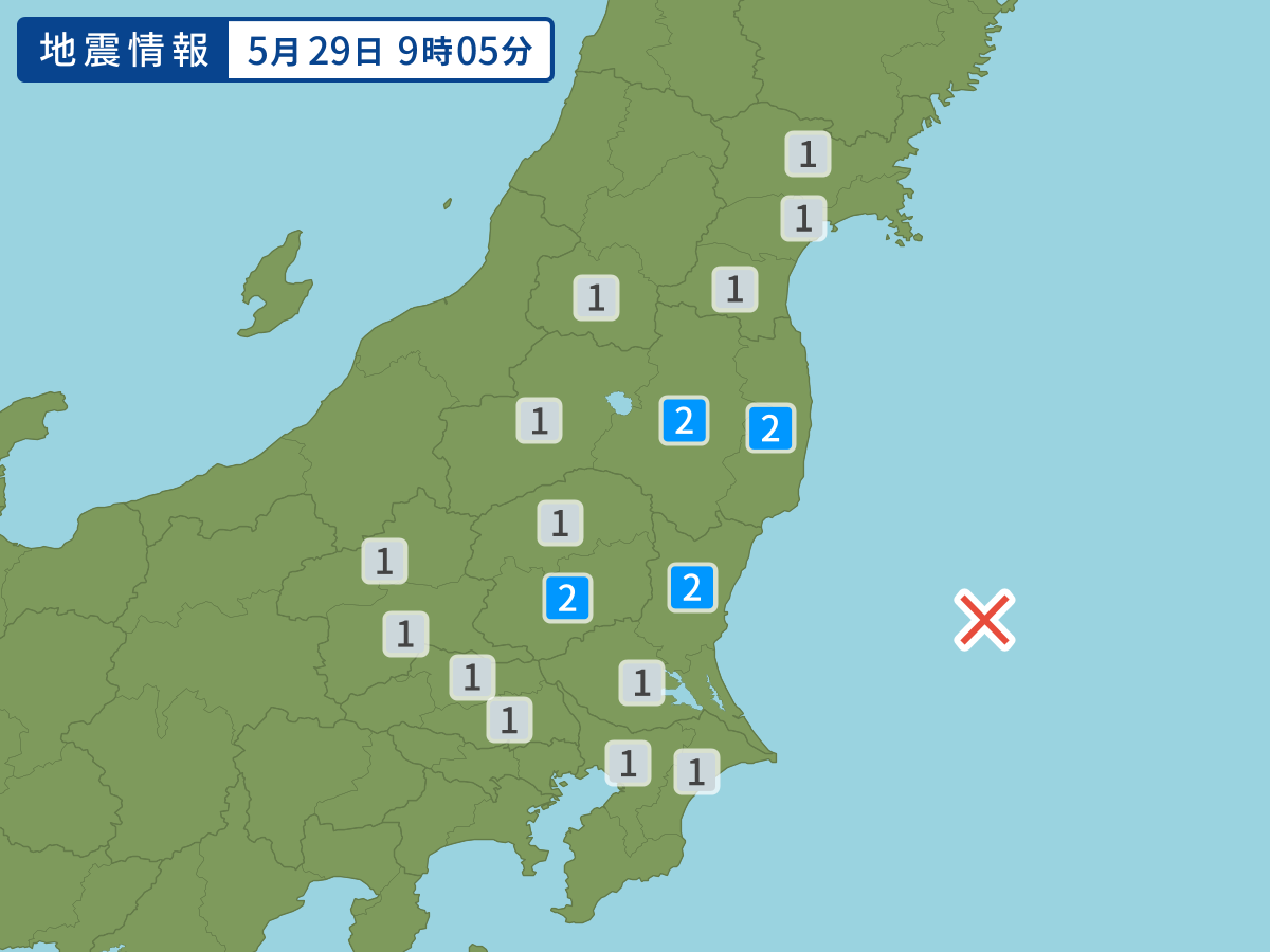 各地域の震度