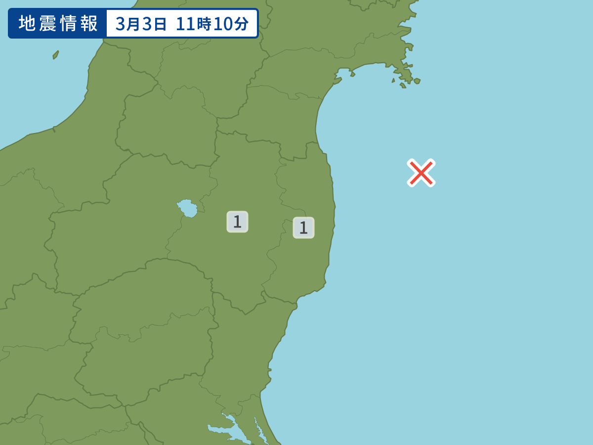 各地域の震度