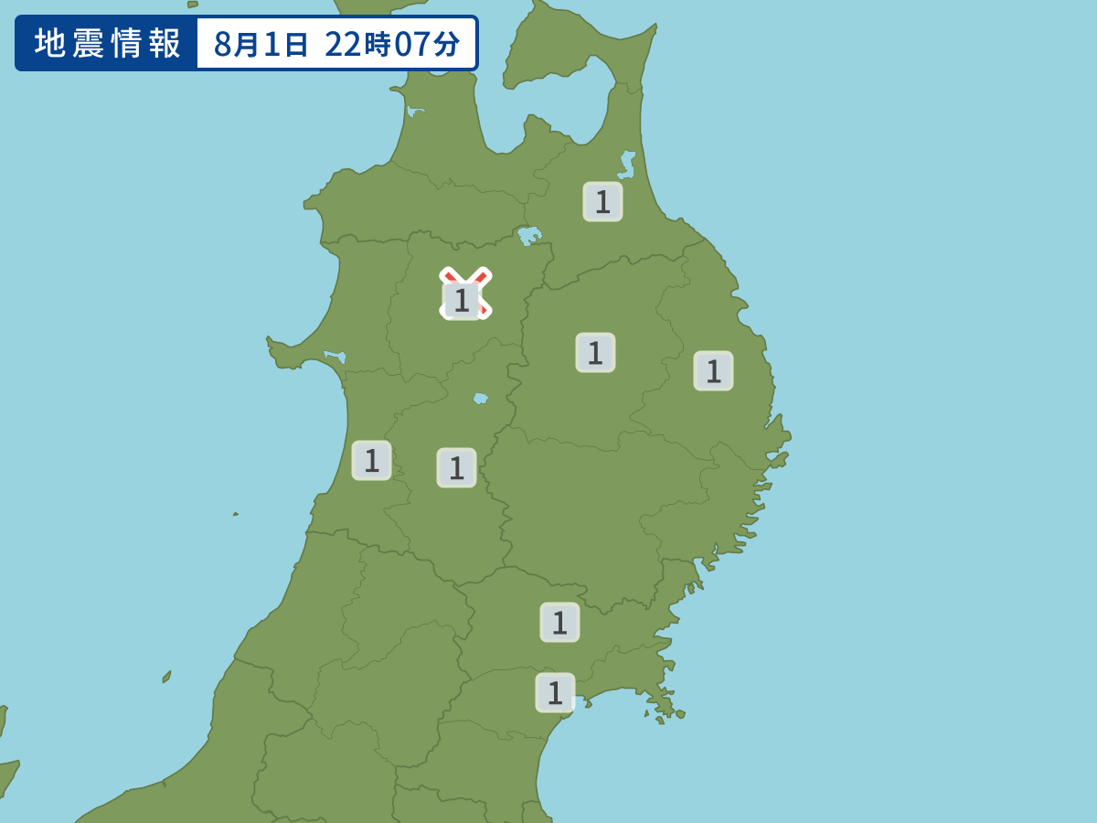 各地域の震度