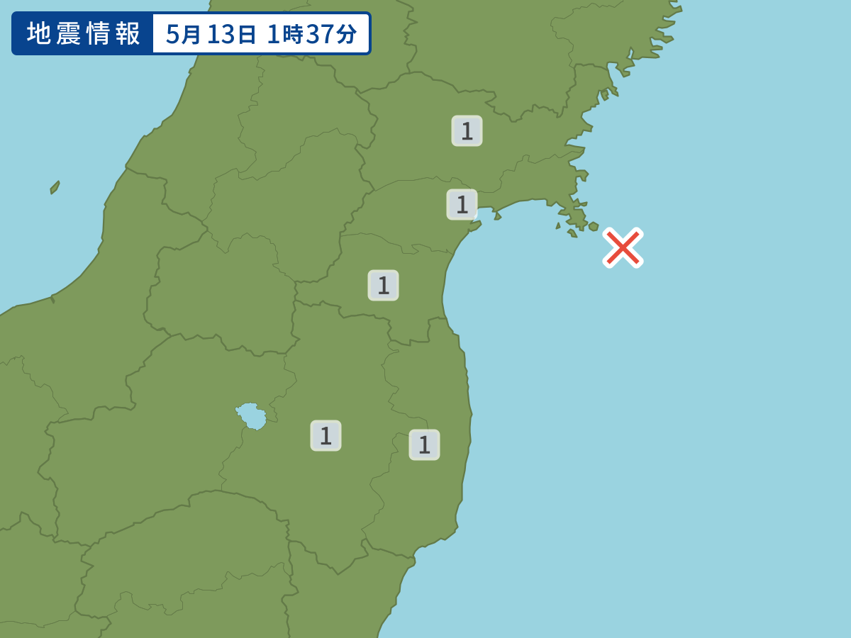 各地域の震度