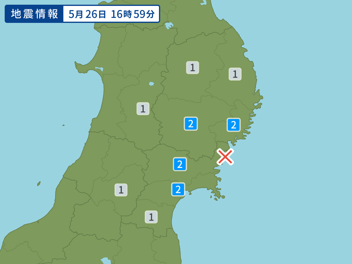 各地域の震度