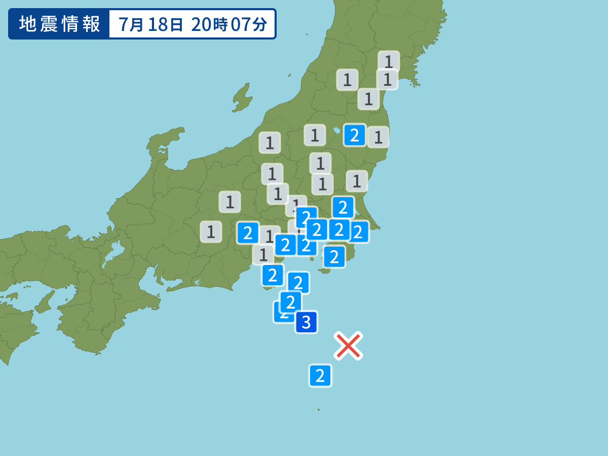 各地域の震度