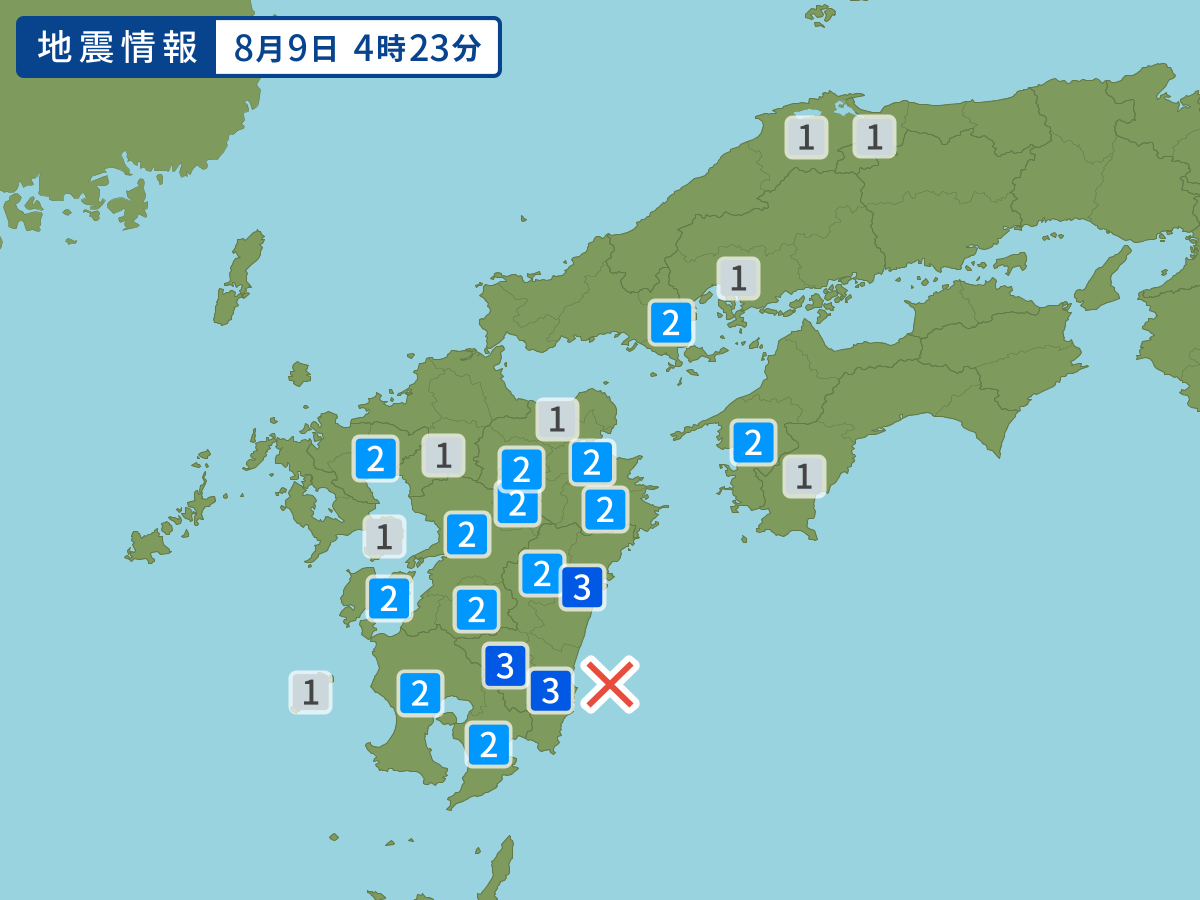 各地域の震度