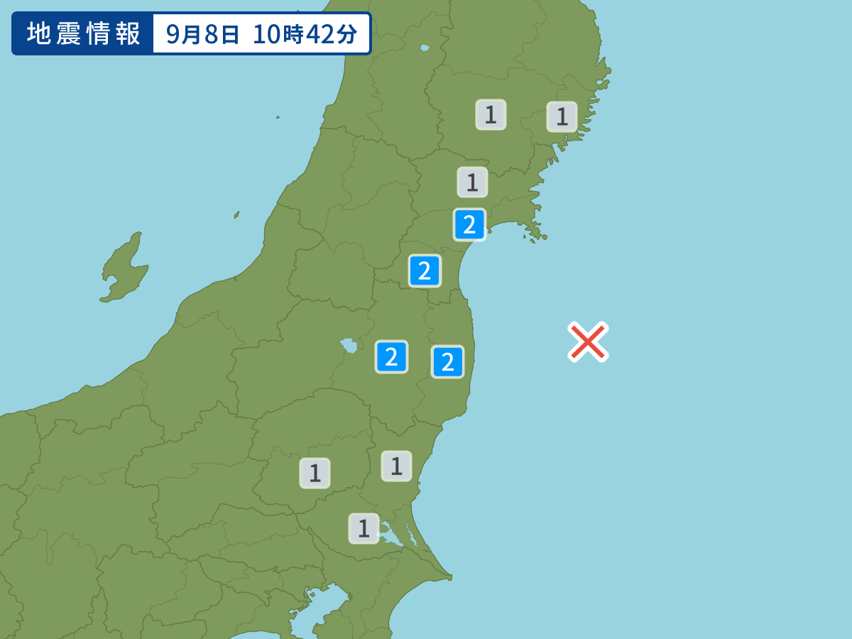 各地域の震度