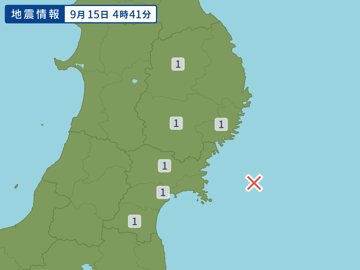 各地域の震度