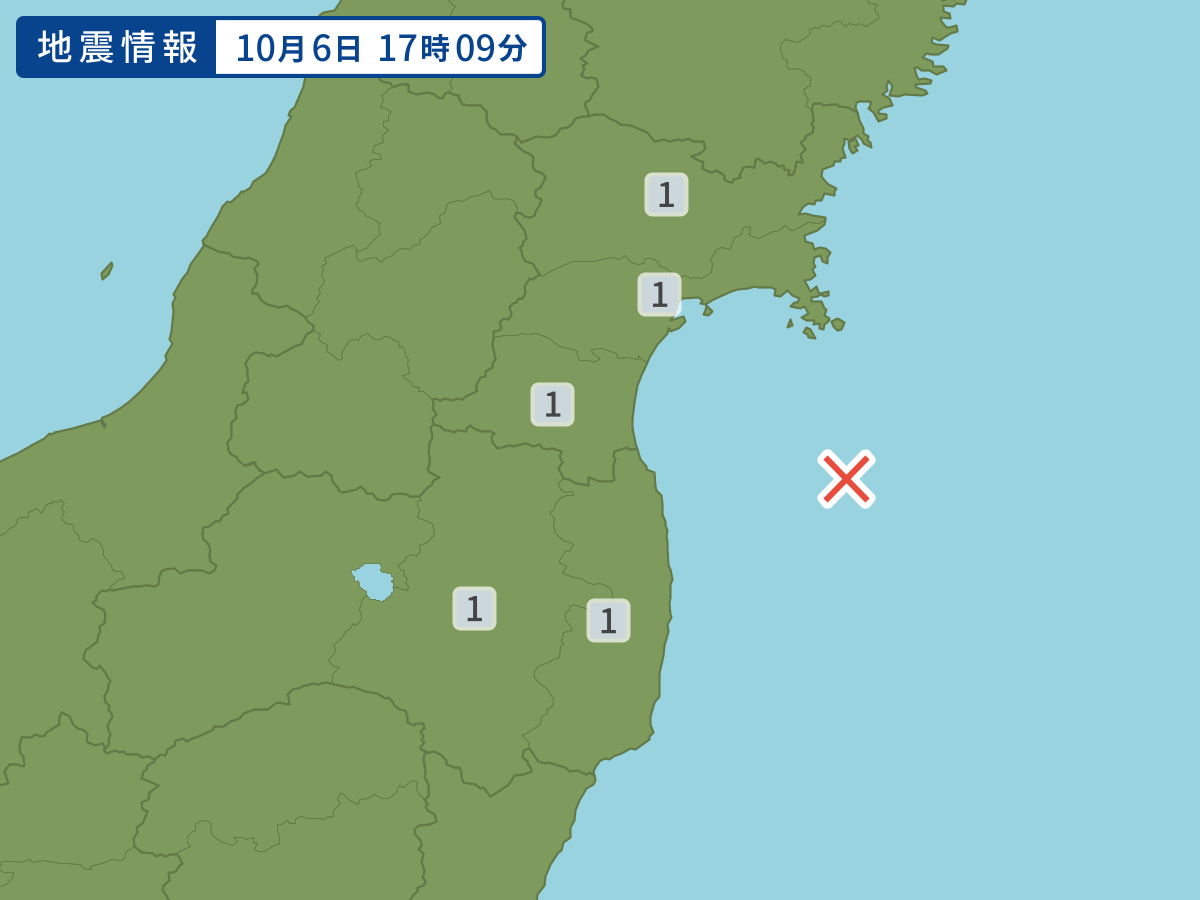 各地域の震度