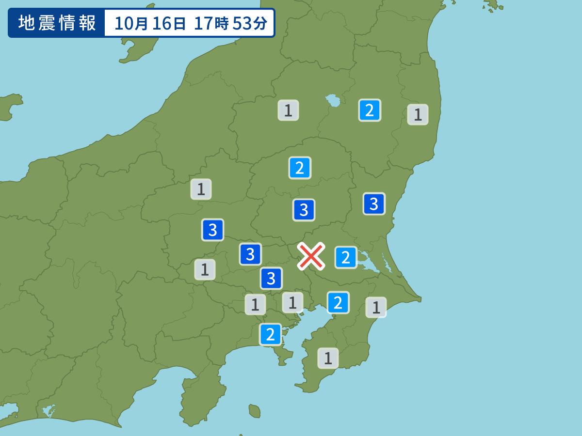 各地域の震度