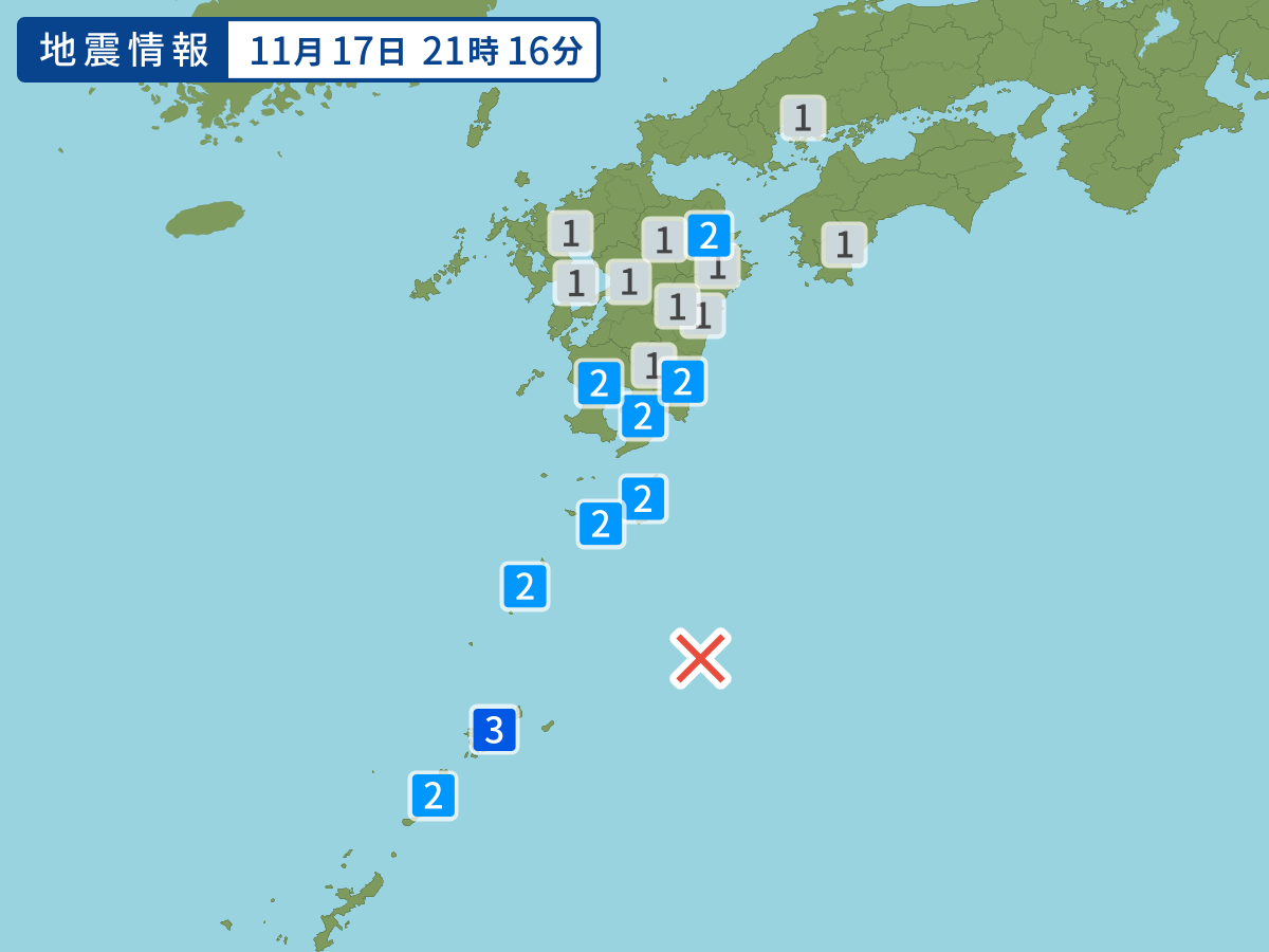 各地域の震度