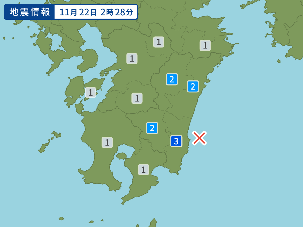 各地域の震度