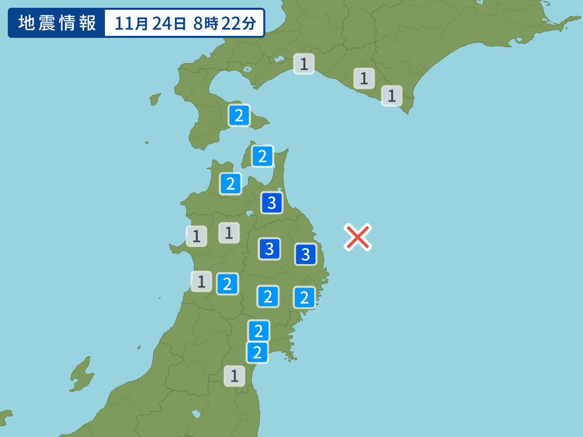 各地域の震度