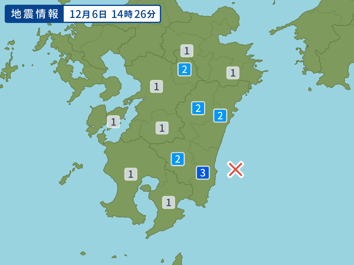 各地域の震度