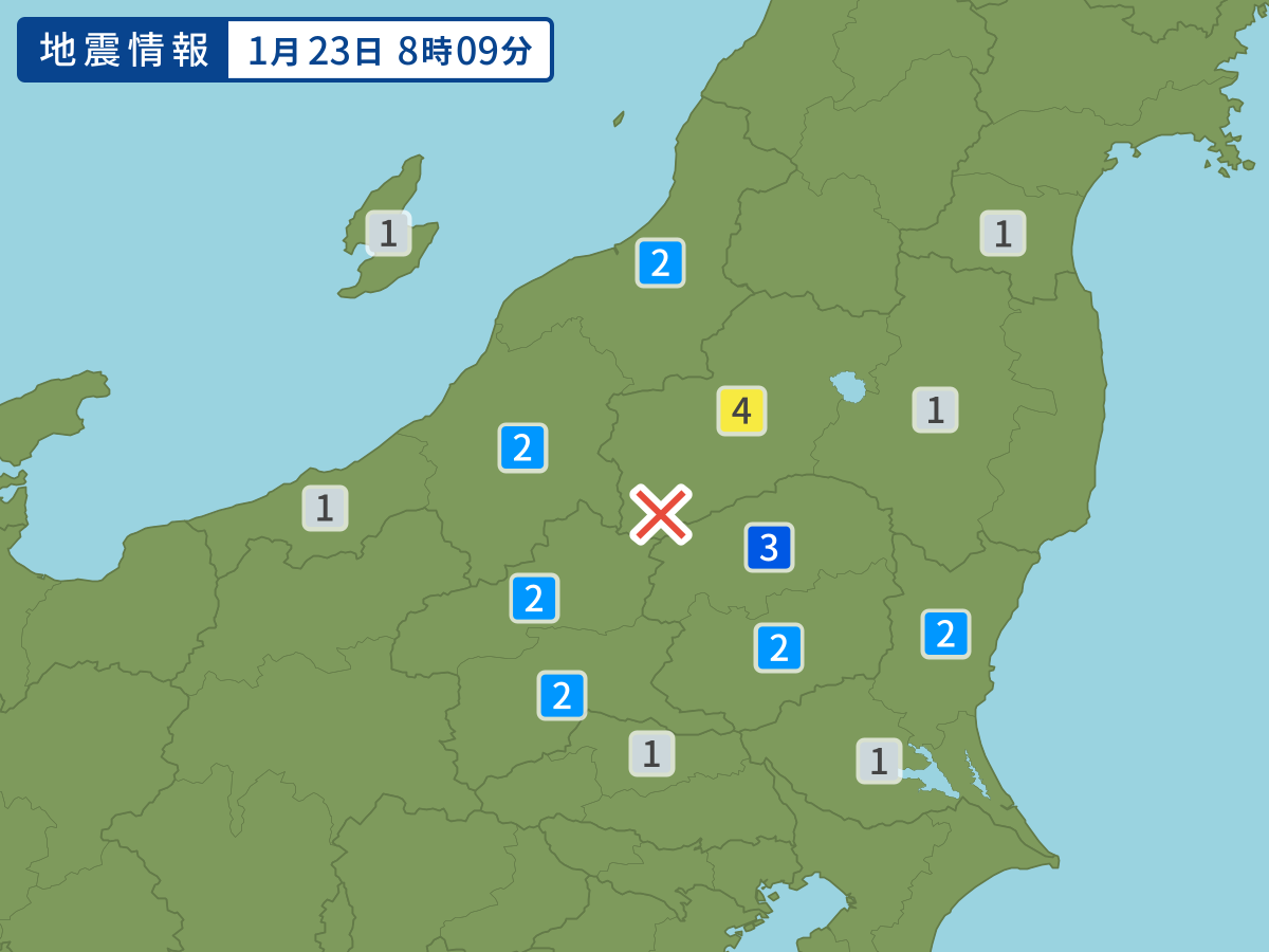 各地域の震度