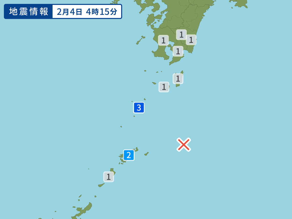 各地域の震度