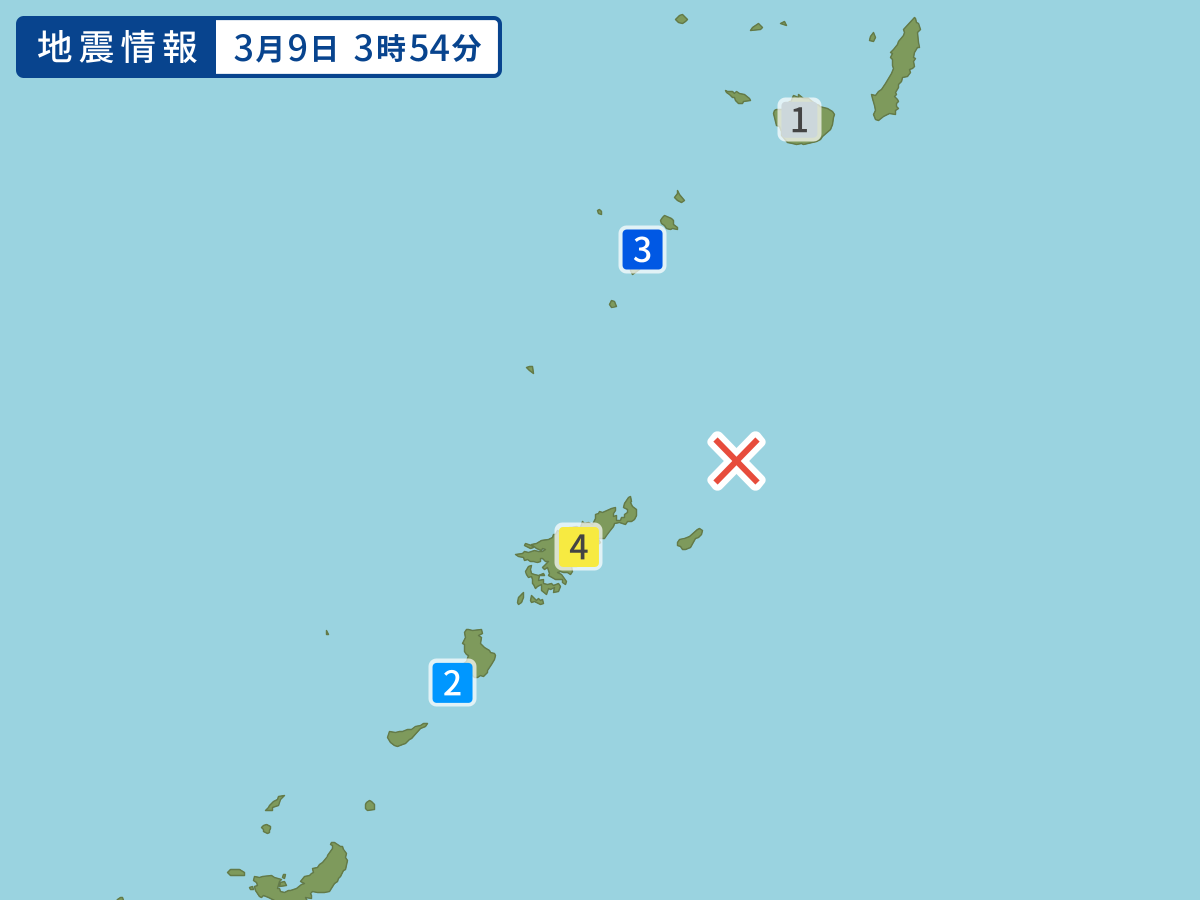 各地域の震度