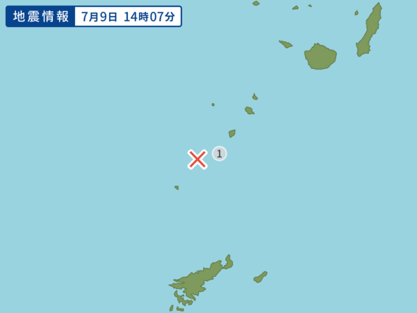 最新の地震震度画像